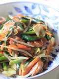大豆のお肉とたっぷり野菜のスタミナ炒め。
