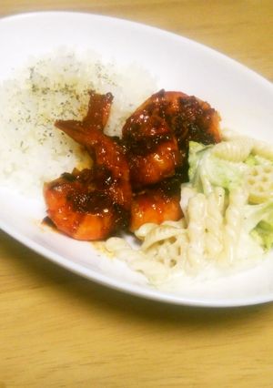 甘辛中華風エビ炒めワンプレート-レシピのメイン写真