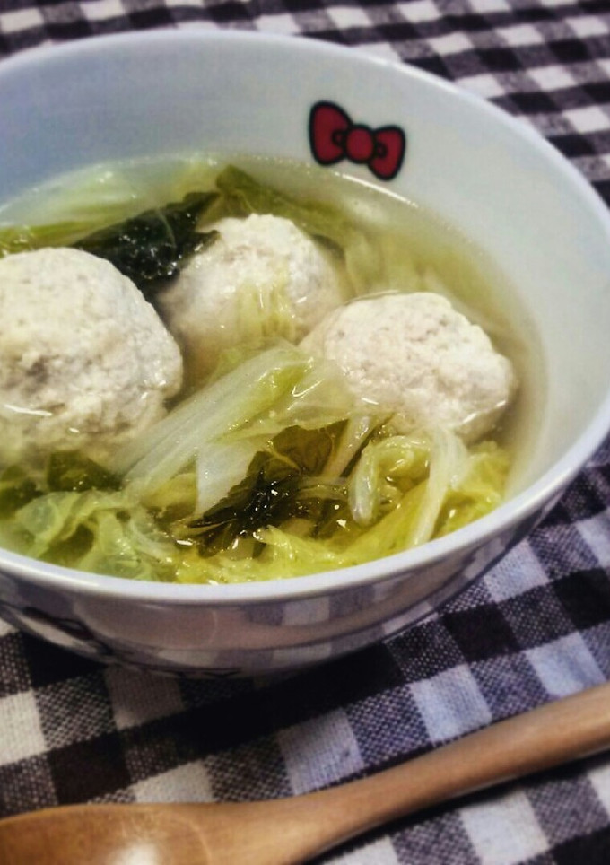 簡単節約✿白菜とお豆腐つくねのスープ-レシピのメイン写真
