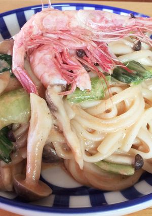 甘海老殻クリームソースパスタ-レシピのメイン写真