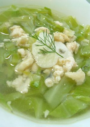 鶏ひき肉とキャベツのエスニックスープ-レシピのメイン写真