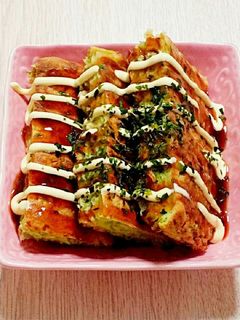 簡単!卵焼き器で作るヘルシーお好み焼き-レシピのメイン写真