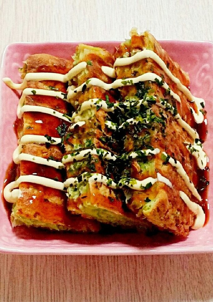 簡単！卵焼き器で作るヘルシーお好み焼き-レシピのメイン写真