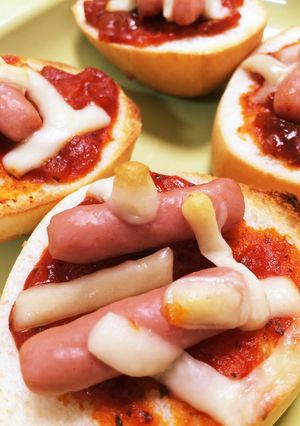 朝食 ディナーロール ピザトースト風-レシピのメイン写真