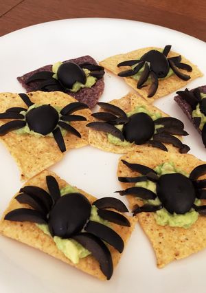 ハロウィン: ワカモレとスパイダー-レシピのメイン写真