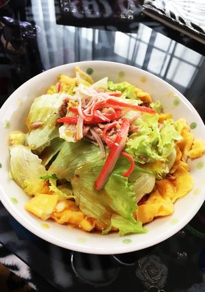 和風ドレッシングで朝食サラダ-レシピのメイン写真