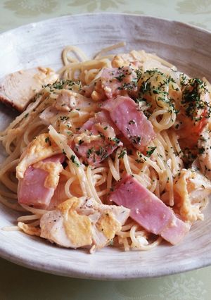 チキンとベーコンエッグサッパリパスタ-レシピのメイン写真