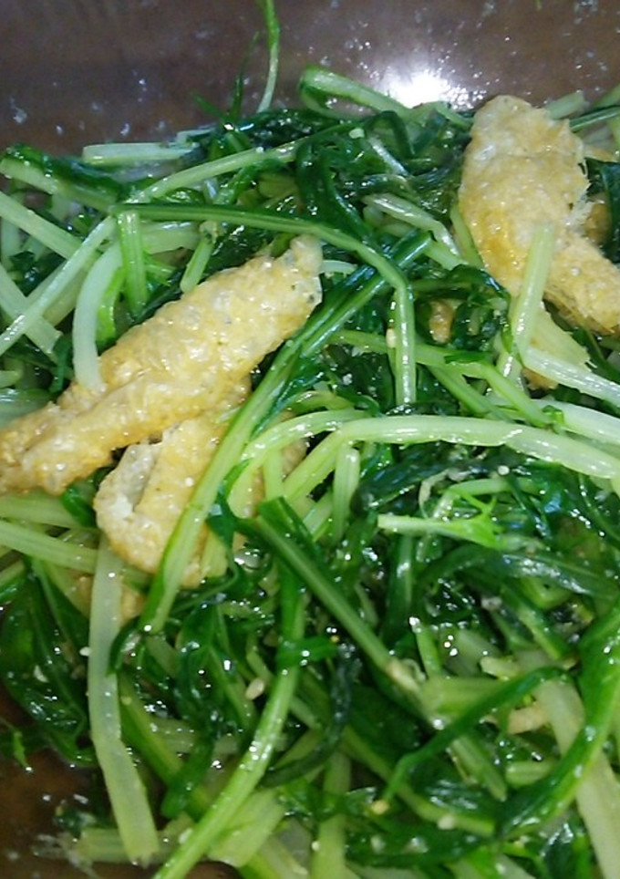 かんたん水菜と揚げさんのごま和え-レシピのメイン写真