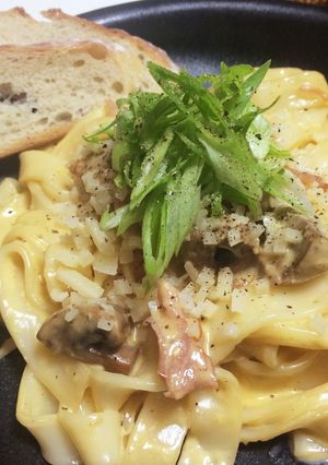 和風きしめんカルボナーラ♫-レシピのメイン写真