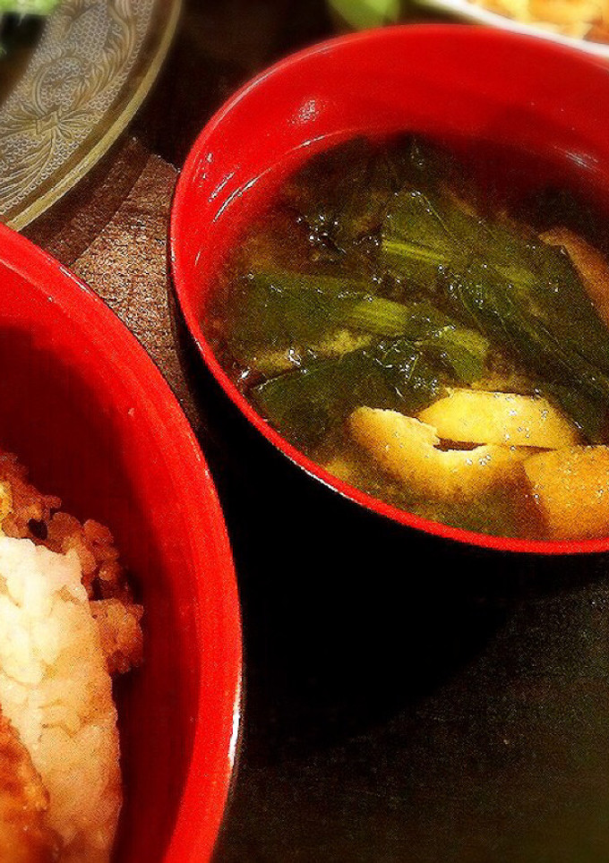 ほうれん草と揚げ　豆腐の味噌汁-レシピのメイン写真