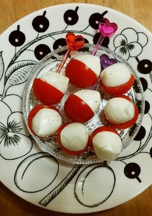★ミニトマトとモッツァレラのピンチョス★-レシピのメイン写真