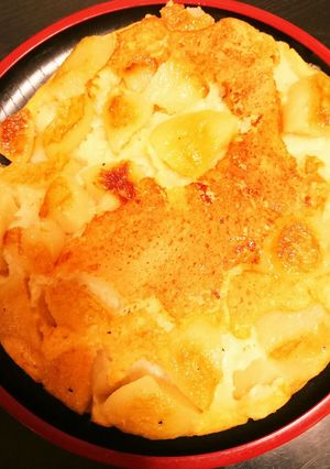材料4つ！フライパンで桃缶もちもちケーキ-レシピのメイン写真