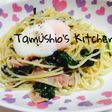 ほうれん草とベーコンの温卵クリームパスタ