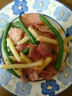 冷凍いんげんフライドポテトの簡単炒め物-レシピのメイン写真