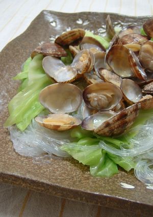 味付けいらず☆あさりとキャベツの酒蒸し♪-レシピのメイン写真