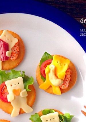 抱っこクマクッキー型のチーズオードブル-レシピのメイン写真