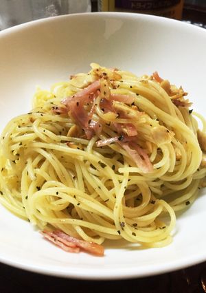 簡単ハムピーナッツバジルソースパスタ!!-レシピのメイン写真