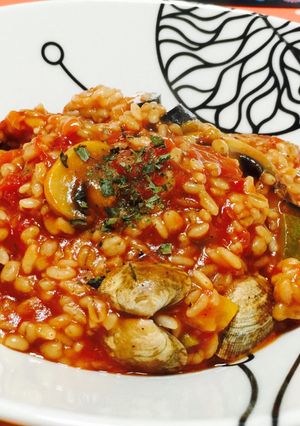 野菜とあさりのトマトリゾット-レシピのメイン写真