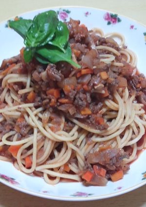 牛ひき肉の赤ワイン風味パスタ☆大人の味-レシピのメイン写真