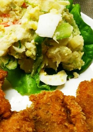 ポテトサラダとチキンカツ-レシピのメイン写真