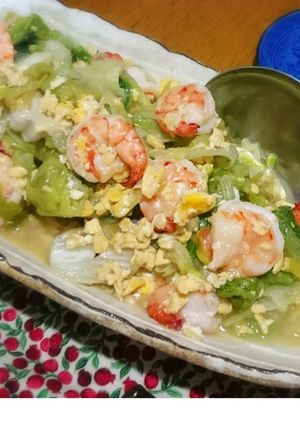 エビ・卵・レタスの中華炒め♪-レシピのメイン写真