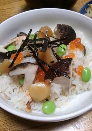 鮭と椎茸★秋の炊き込みご飯-レシピのメイン写真