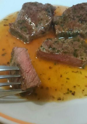 ジビエ料理　鹿背ロースステーキ-レシピのメイン写真