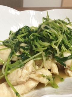 鶏のささみと豆苗炒め-レシピのメイン写真