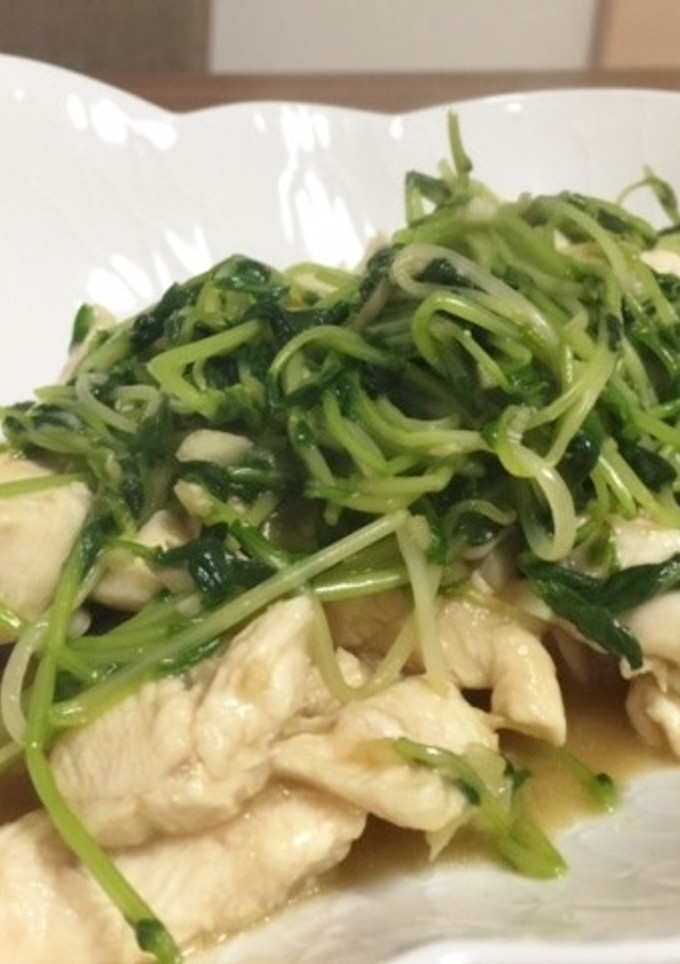 鶏のささみと豆苗炒め-レシピのメイン写真