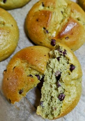 ★オーツブランとアーモンドの抹茶小豆ぱん-レシピのメイン写真