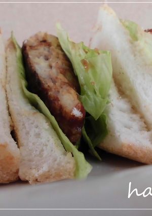簡単!大豆のお肉ハンバーグサンド✌-レシピのメイン写真