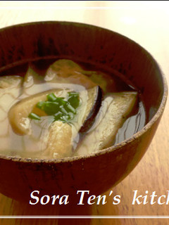 ❁炒め茄子と揚げのお味噌汁❁-レシピのメイン写真