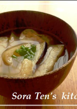 ❁炒め茄子と揚げのお味噌汁❁-レシピのメイン写真