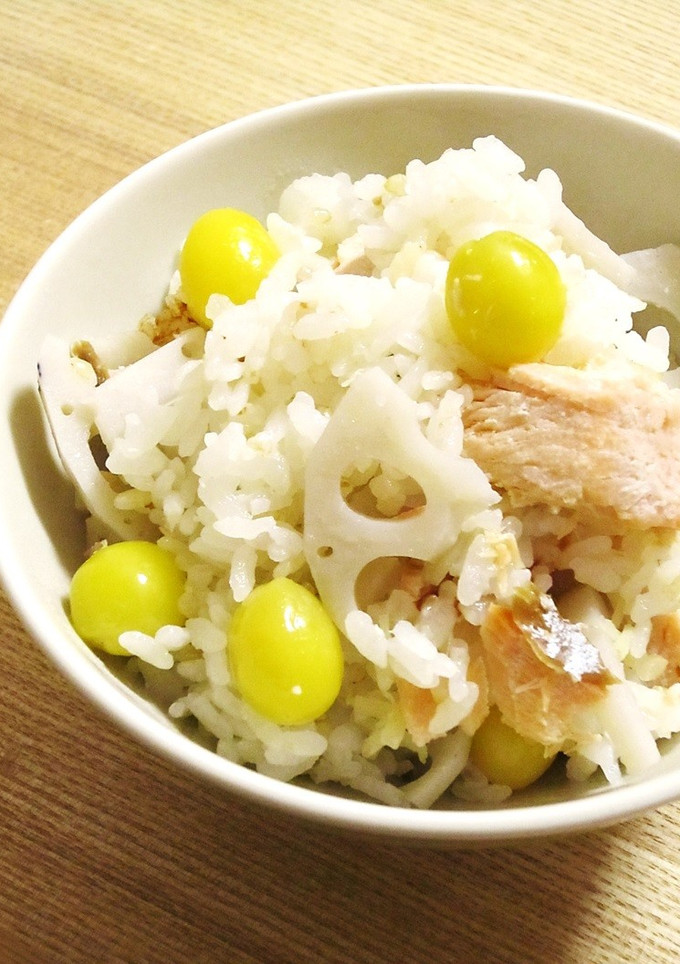 鮭と蓮根の炊き込みご飯-レシピのメイン写真