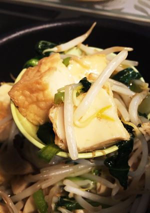 麺つゆオンリー！厚揚げと小松菜キノコ副菜-レシピのメイン写真