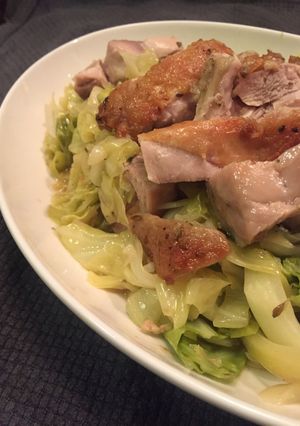鶏のソテーにキャベツのクミン蒸しをそえて-レシピのメイン写真