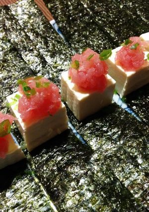 ねぎトロ豆腐　海苔巻風-レシピのメイン写真