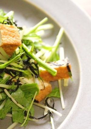 水菜と厚揚げのわさび和えサラダ-レシピのメイン写真