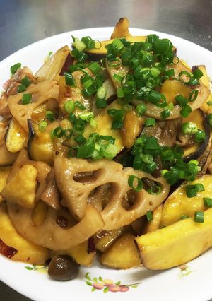 鶏とレンコンさつま芋のこってり⁈黒酢あん-レシピのメイン写真