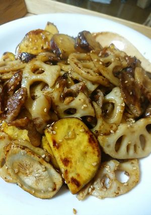 ヘルシー♪大豆のお肉と根菜の甘辛風-レシピのメイン写真