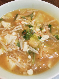 リメイク♪麻婆豆腐でキムチ野菜スープ-レシピのメイン写真