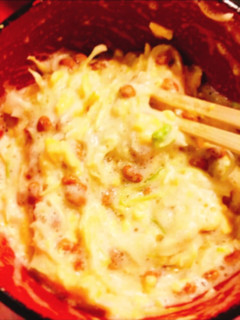 レンジで40秒!満足ふわたまキャベツ納豆-レシピのメイン写真