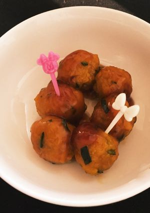 かぼちゃの煮物でみたらし団子♪-レシピのメイン写真