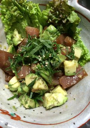 アボカドたっぷりマグロの漬け-レシピのメイン写真