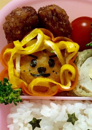 かわいいお弁当♡唐揚げ&卵焼きライオン-レシピのメイン写真