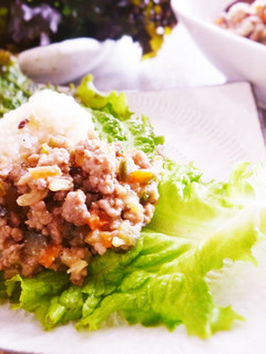 野菜肉みそレタスご飯-レシピのメイン写真