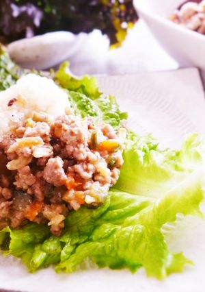 野菜肉みそレタスご飯-レシピのメイン写真
