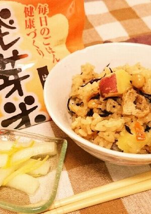 余り物で＊ひじきとお芋の玄米炊き込みご飯-レシピのメイン写真