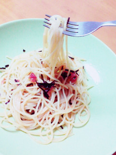 簡単!梅と塩昆布のパスタ☆-レシピのメイン写真