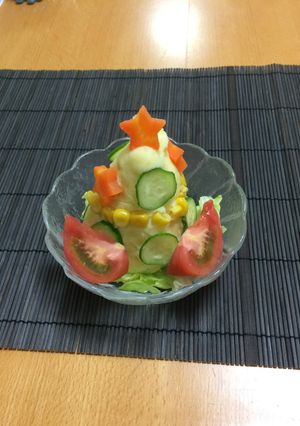 ポテトサラダでクリスマスツリー☆-レシピのメイン写真